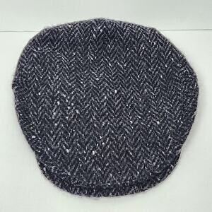 MIZEN HEAD Cabbie Hat 7 1/8 Gray Chevron Newsboy Cap 100% Wool Ireland